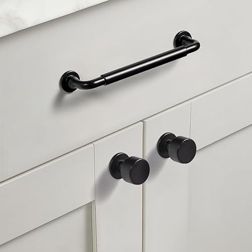 Miniatura 3 de Yanxia Manijas de gabinete negras mate, tiradores modernos para cajones de cocina, accesorios de gabinete para dormitorio, perillas de 1-18 pulgadas