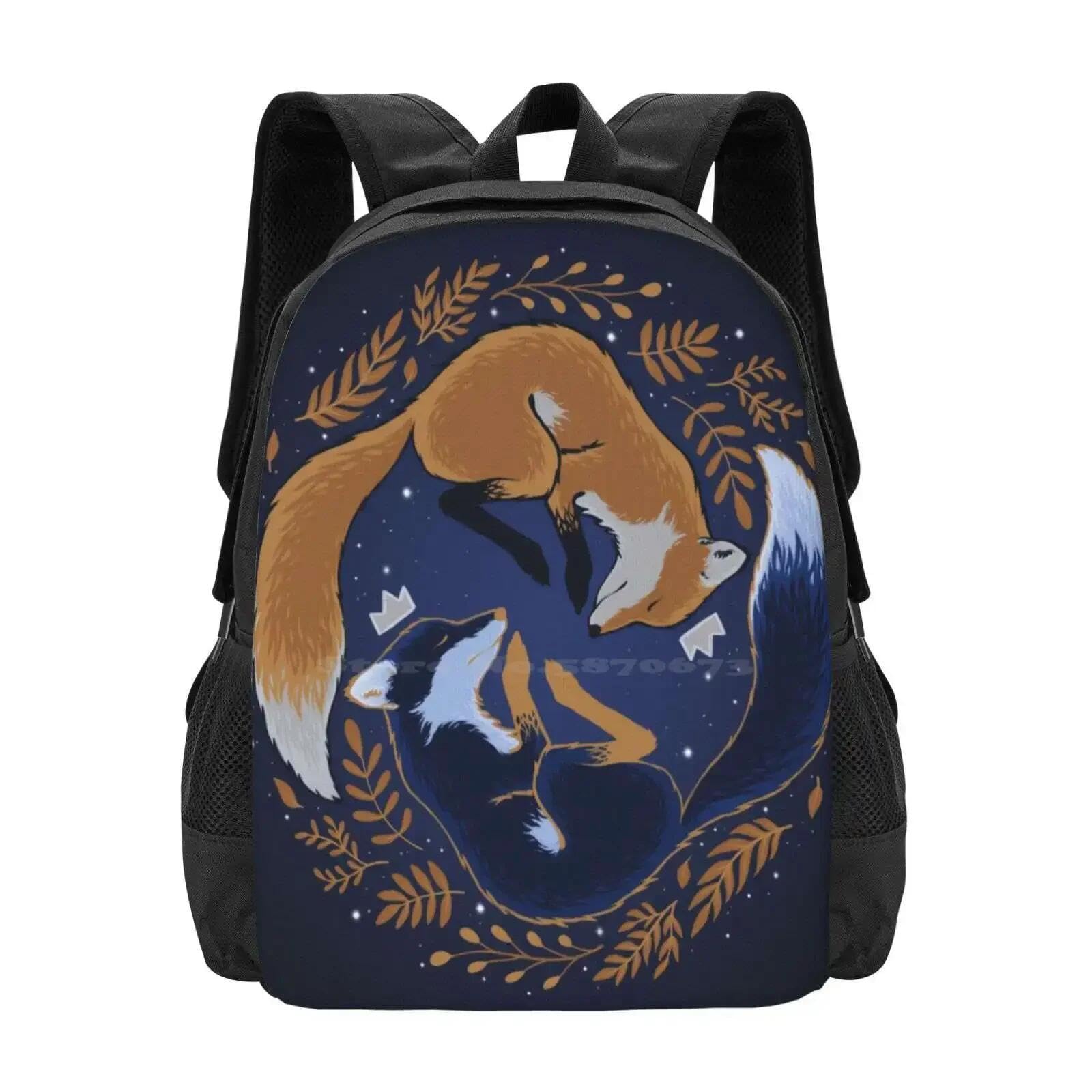 Night Pattern Bag Student'S Backpack Night Leaf King Golden Stars festival gift