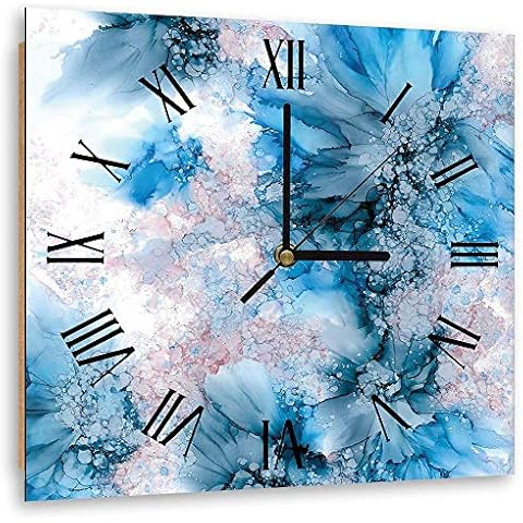 Reloj de Pared Cuadrado Abstracto Impresión de Arte Azúl 60x60 cm Cover