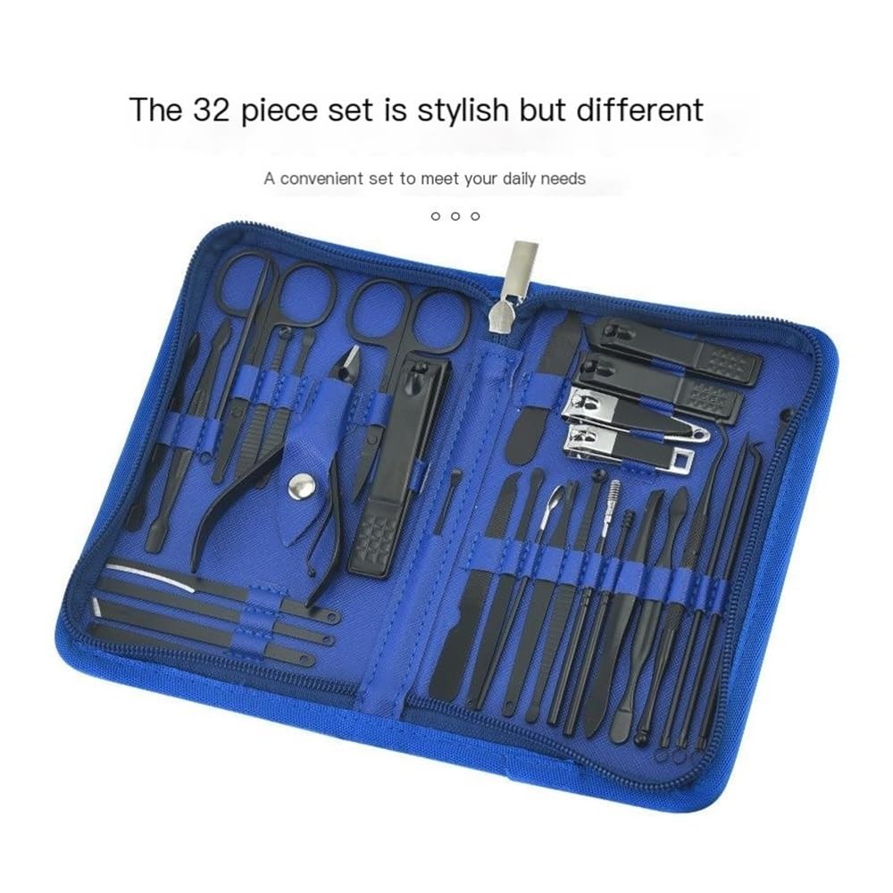 32-teiliges Nagelknipser-Set aus Edelstahl, professionelles Maniküre-Werkzeug für Füße, Zehennagelknipser, Fingernagelknipser