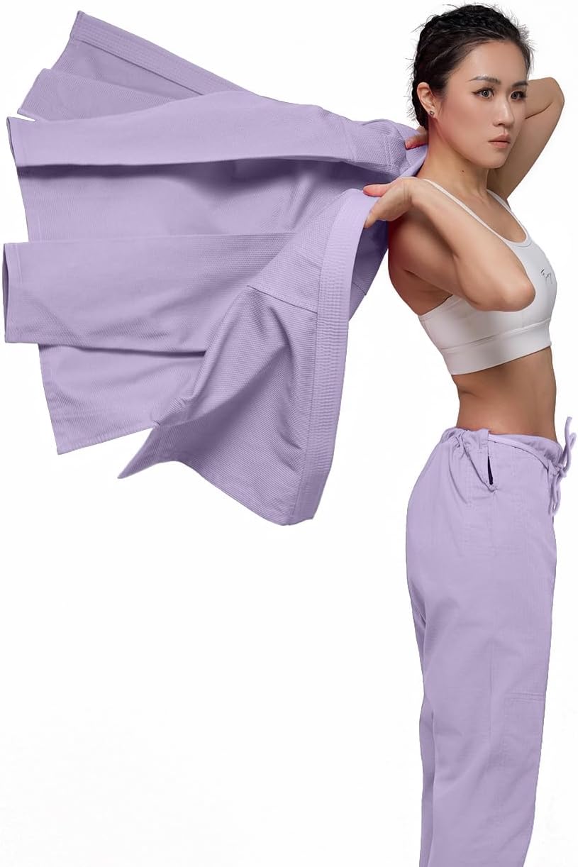 JUST YEARN BJJ GI, Youth girl IBJJF for women Brazilian Jiujitsu Gi kimono Pre-washed Fabric Belt Not Included.