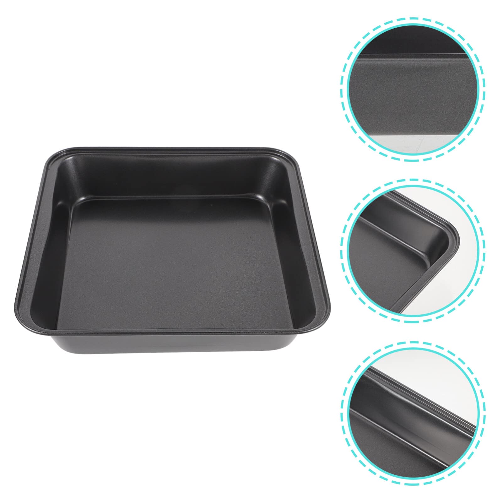 Plaque de cuisson carrée en acier carbone anti-adhésif pour la maison et le restaurant Noir 27,5 x 27 cm