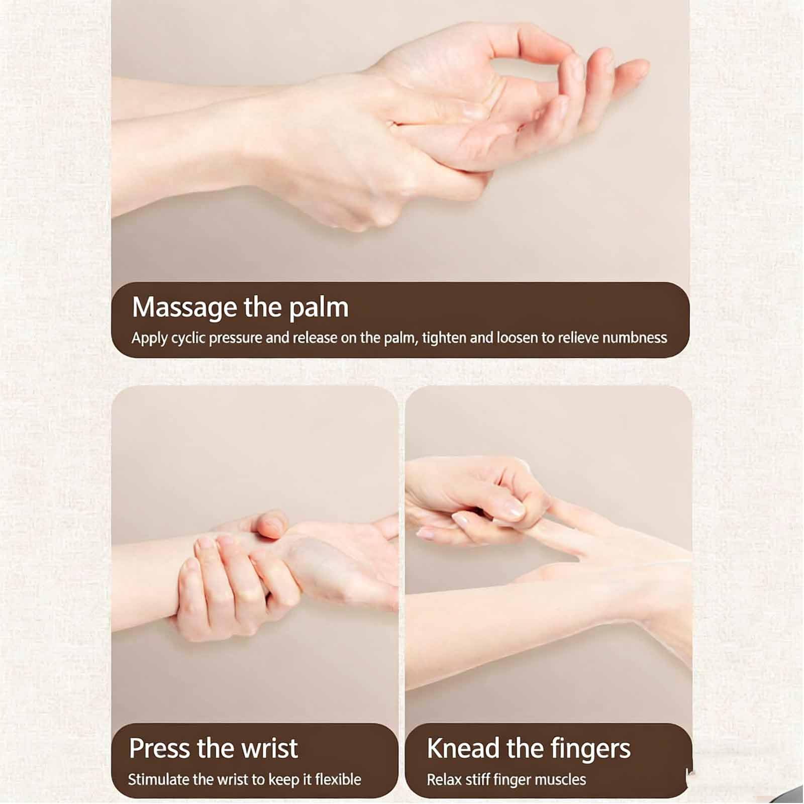 Massaggiatore Mani Hand Massager Calore Compressione Wireless Sollievo Dolore Dalla Rigidità Intorpidimento Delle Mani Donne Uomini