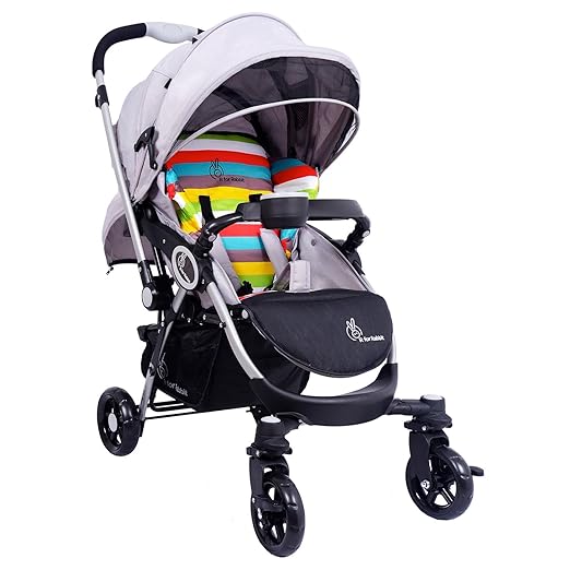 Premium Chocolate Ride Stylish Baby Stroller and Pram for Baby, Kids, Infants, Newborn, Boys & Girls of 6 Months to 3 Years (Rainbow)