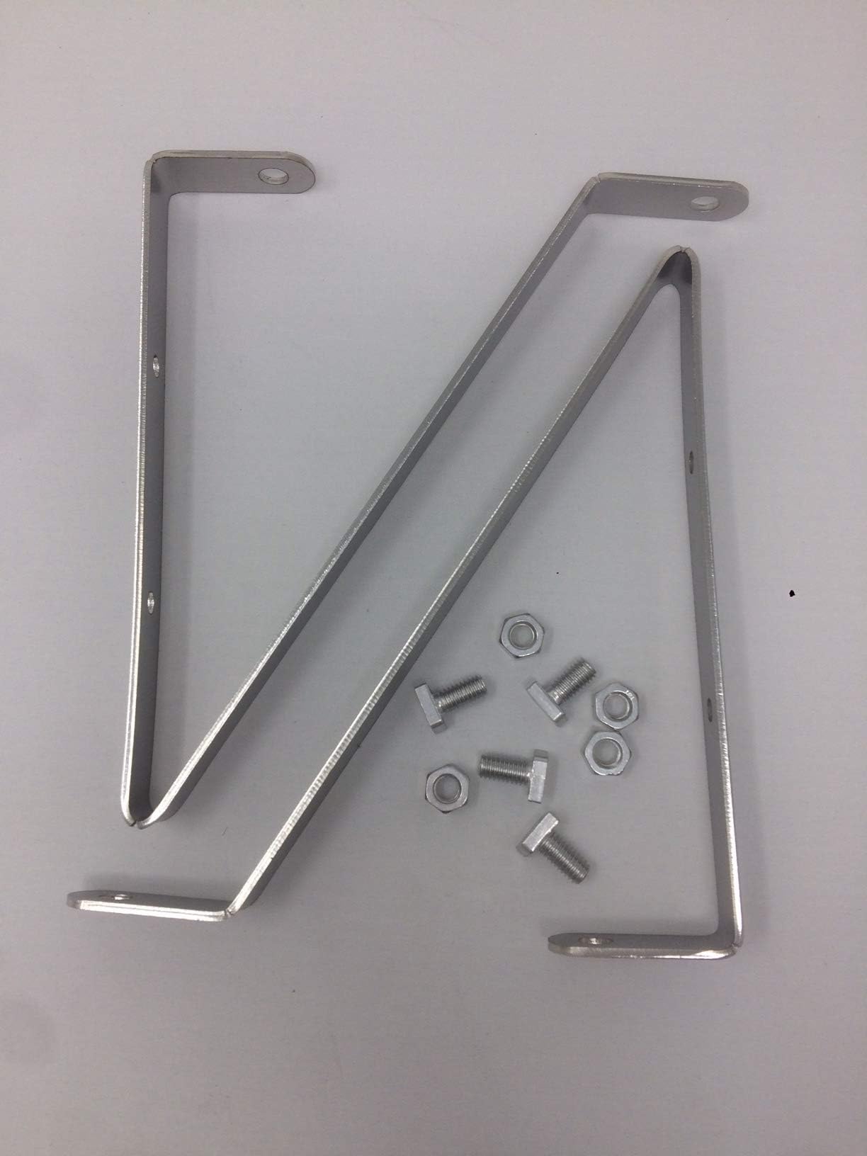 Shelf Brackets 6" Wide - Two Stainless Steel Brackets with Standard Greenhouse Cropped Nuts & Bolts