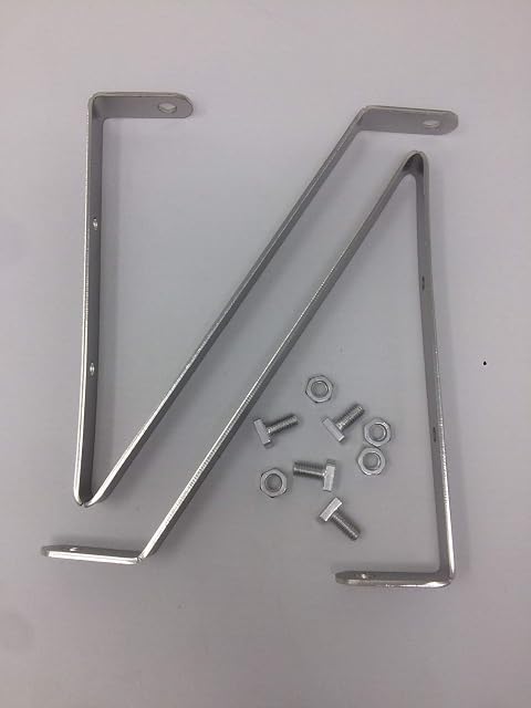 Elloughton Greenhouses Shelf Brackets 6" Wide - Two Stainless Steel Brackets with Standard Greenhouse Cropped Nuts & Bolts
