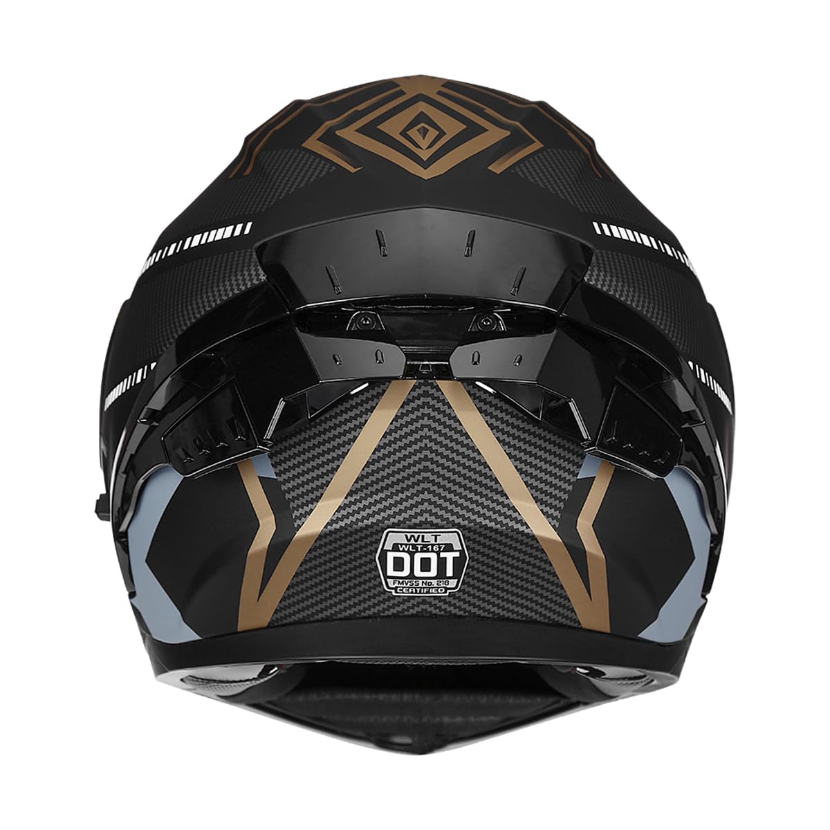 Motorrad Integral Klapphelm mit Doppelvisier integriertes Motorrad für Erwachsene Männer und Frauen Straßenrennen Moped DOT/ECE Zugelassen (Black Gold-Smoke Visor,Large)