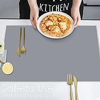 Vista 2 de Tapetes de silicona extra grandes para encimera de cocina, manteles individuales de silicona de 27.6 x 19.7 pulgadas para niños, tapete de silicona