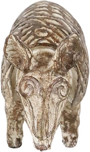 Miniatura 7 de Ebros Gift Figura rústica occidental de Texas Wild Armadillo en acabado de madera sintética con herramientas para cabaña, decoración de casa de