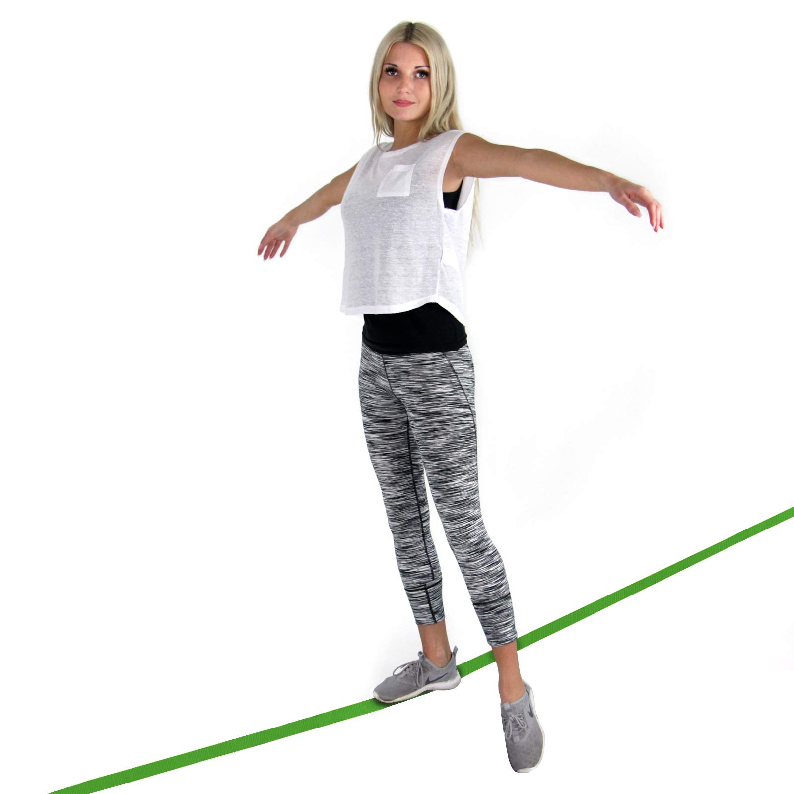 ALPIDEX Slackline 15 m 2t + 2 x Protections pour Arbre + Protection de tendeur
