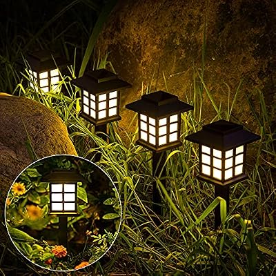 GIGALUMI Solar Outdoor Lights?8 Pack LED Solar Lights Outdoor Waterproof, Solar Walkway Lights Maintain 10 Hours of Lighting for Your Garden, Landscape, Path, Yard, Patio, Driveway