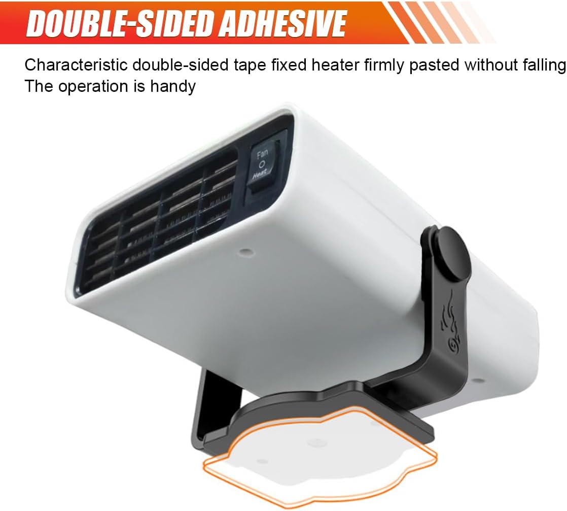 Car Heater, 12V 150W Fast Heating Windshield Defogger and Defroster, 2 in 1 Portable Heating & Cooling Fan, 360° Rotatable Heater with Plug-in Cigarette Lighter (White)