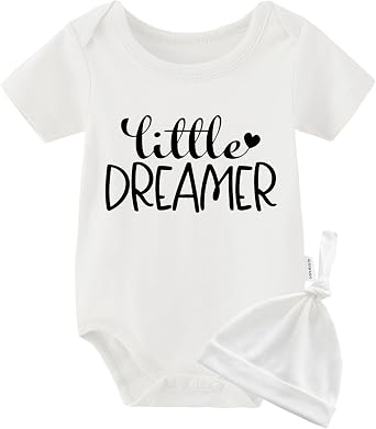 Baby Twins Bodysuit Little Dreamer Infant Baby Clothes Cute Toddler Outfits Twin Unisex Romper With Hat