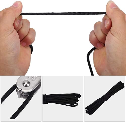 Miniatura 2 de Dioche Kit de carro de anclaje, sistema de carro de anclaje estable para kayak, canoa, con almohadilla de polea, juego de ganchos de ojo, accesorios