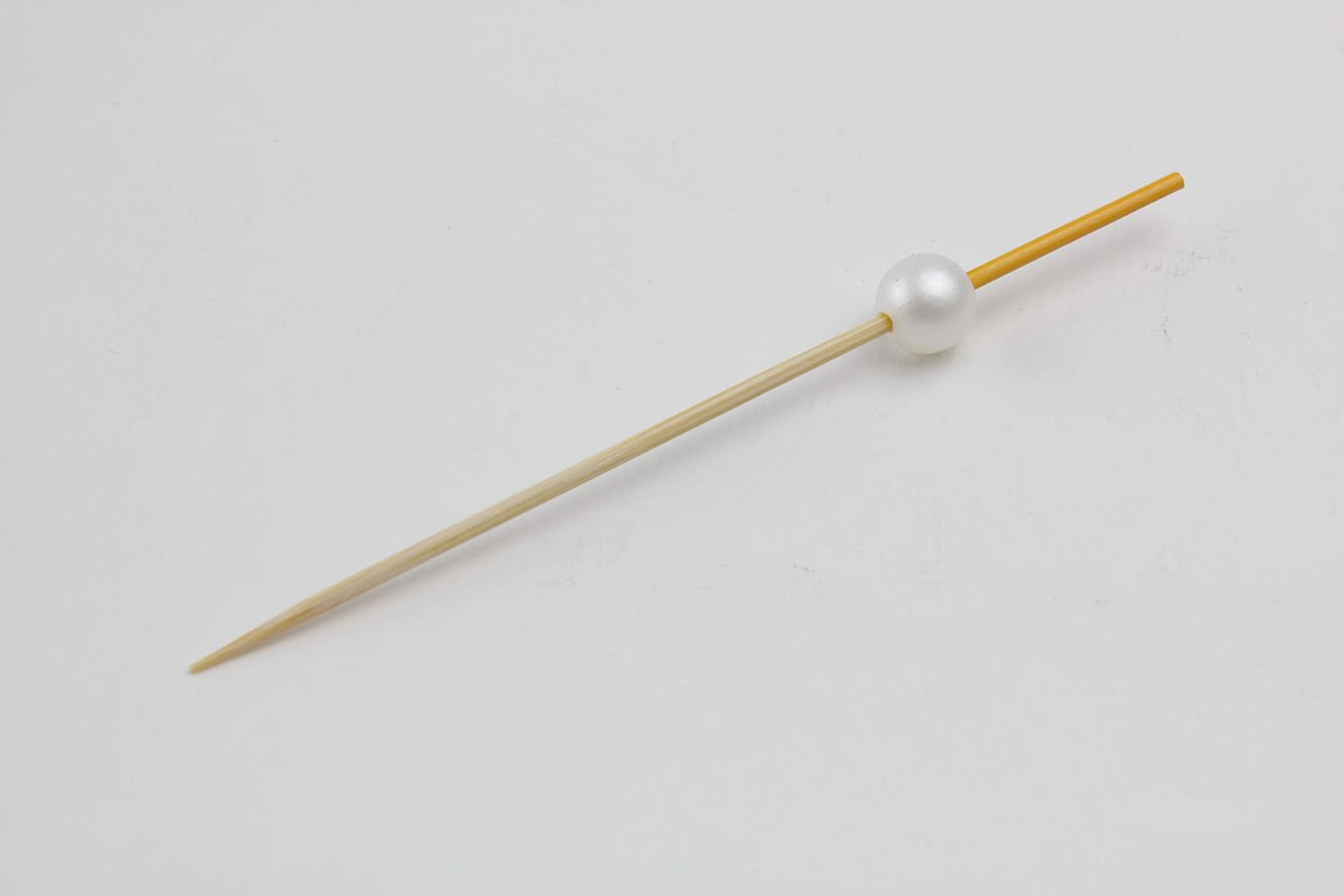 Manyo 18252D Natural Material Domestic Pink Pearl Skewers, Yellow-Green, 3.0 inches (7.5 cm), 100 Pieces