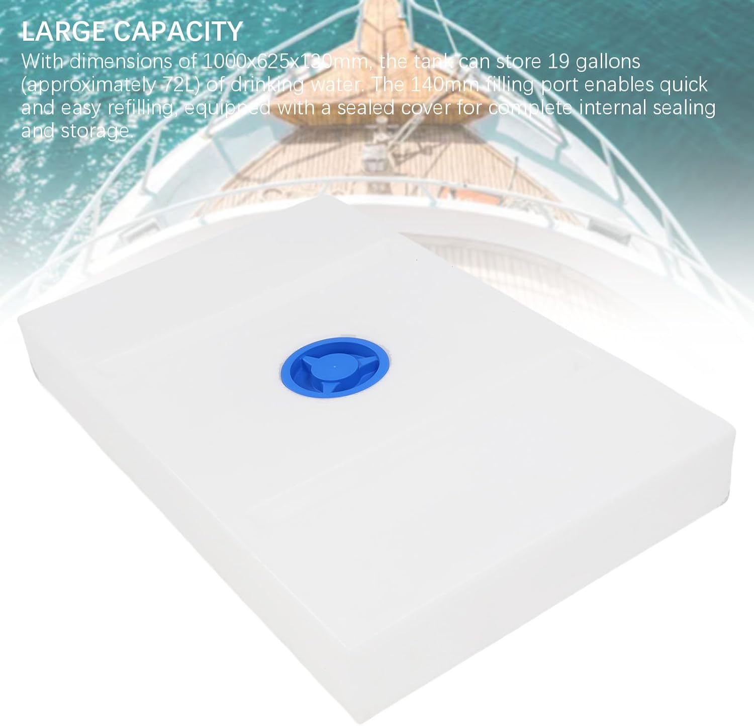 RV Water Tank, 19 Gallon LLDPE Water Storage, Seamless Design with Strong Sealing, for RVs, Trailers, Boats, Yachts, Campers