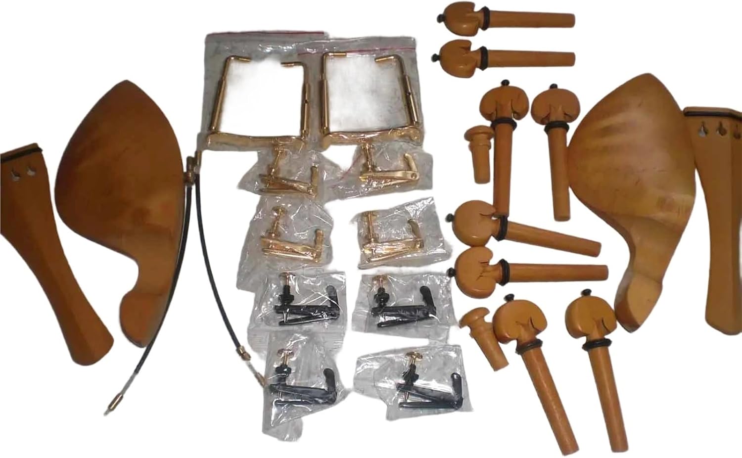 Professional Violin Accessories 2 Sets Violin Fitting Boxwood Tailpiece Chin Rest And Fine Tuners
