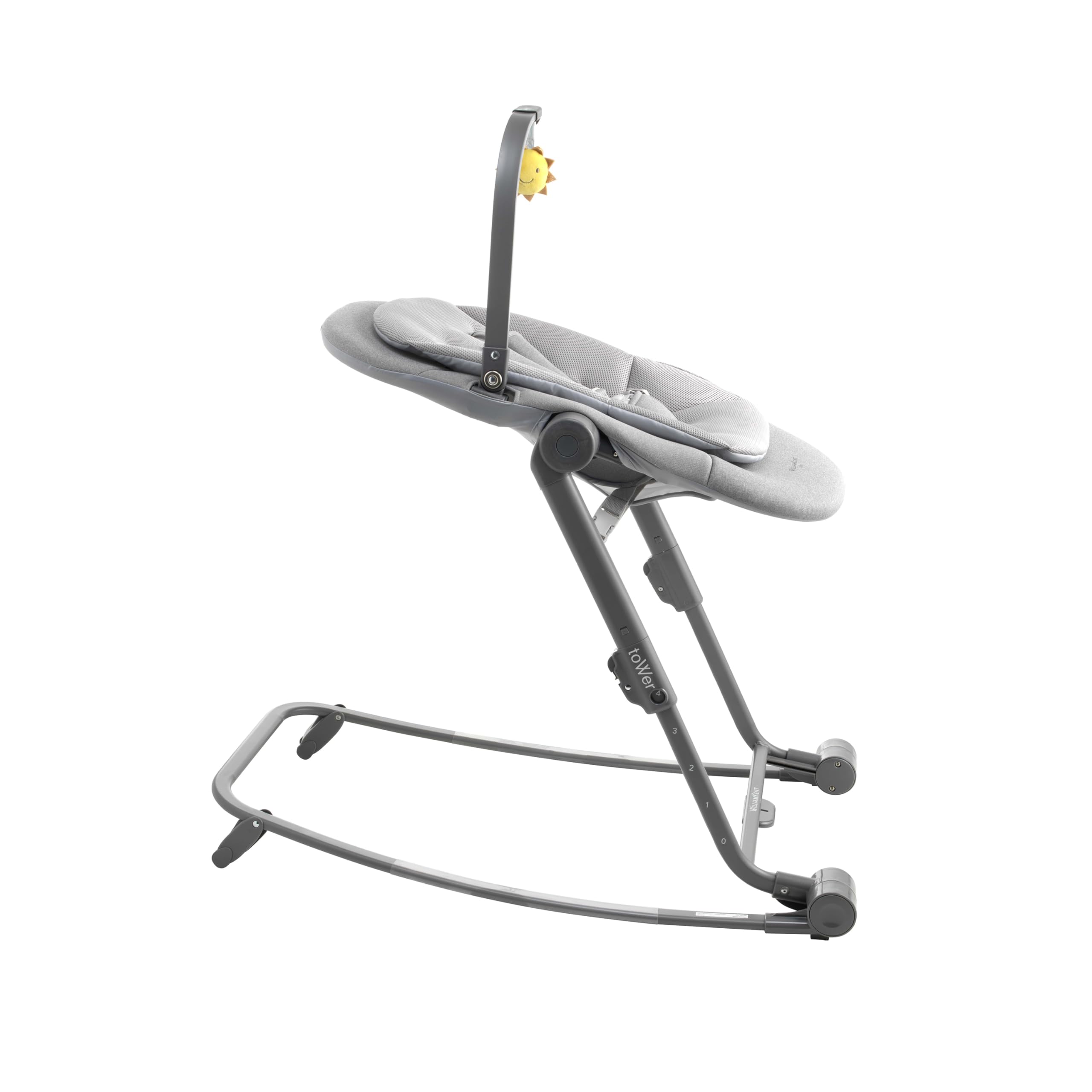 WILLIAM KENT 1733 Transat 2-en-1 Tower | de la naissance à 9kg | assise inclinée ou droite | réglable sur 5 hauteurs | harnais 5 points | assise déhoussable | arche de jeu articulé et amovible incluse