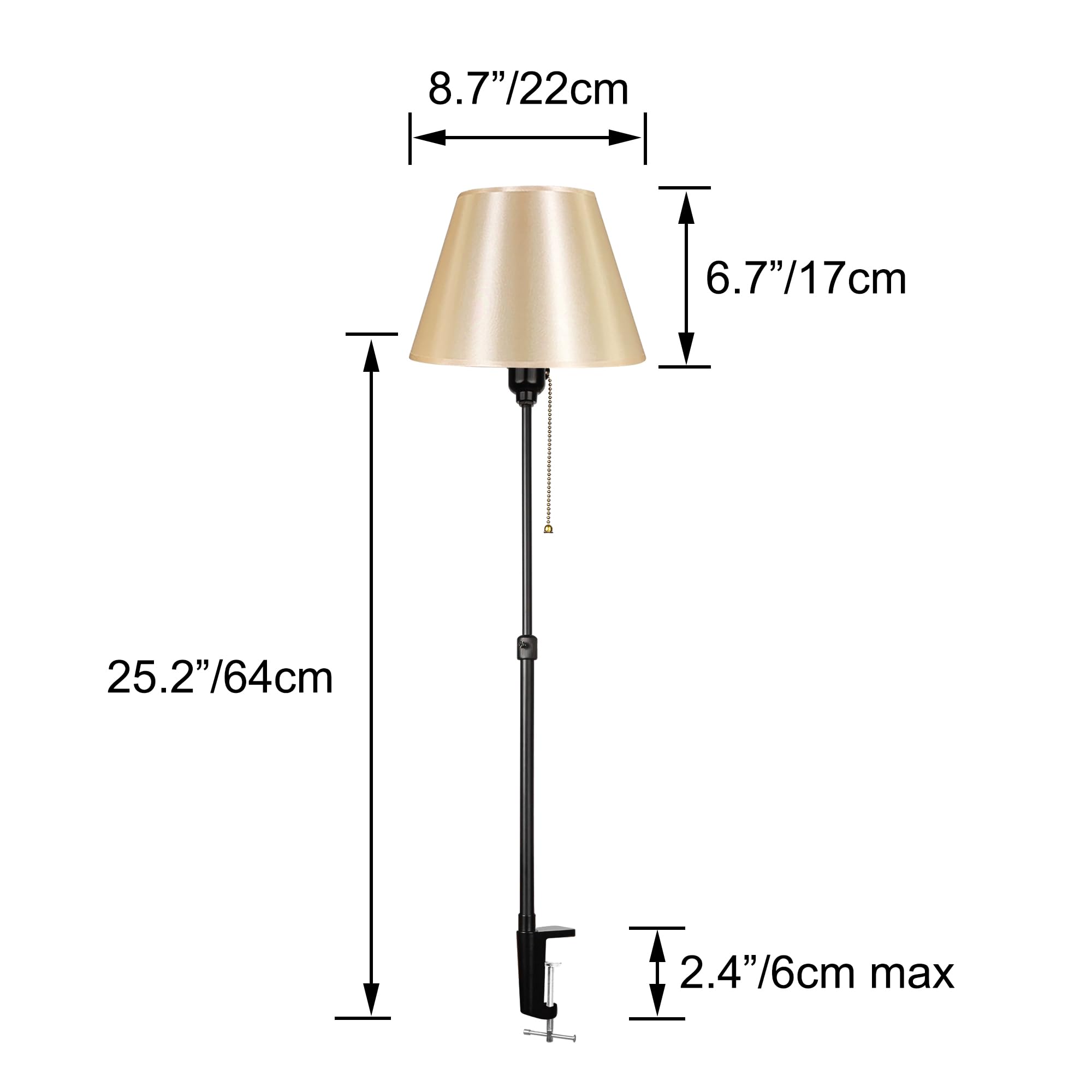Modern Klemmleuchte,1 Packung Leselampe mit 2,5 m Kabel, Dimmbar Rosa Nachttischlampe,Augenpflege Schreibtischlampe für Heimgebrauch Büro, E27 Lampenhalterung -DZTD0642