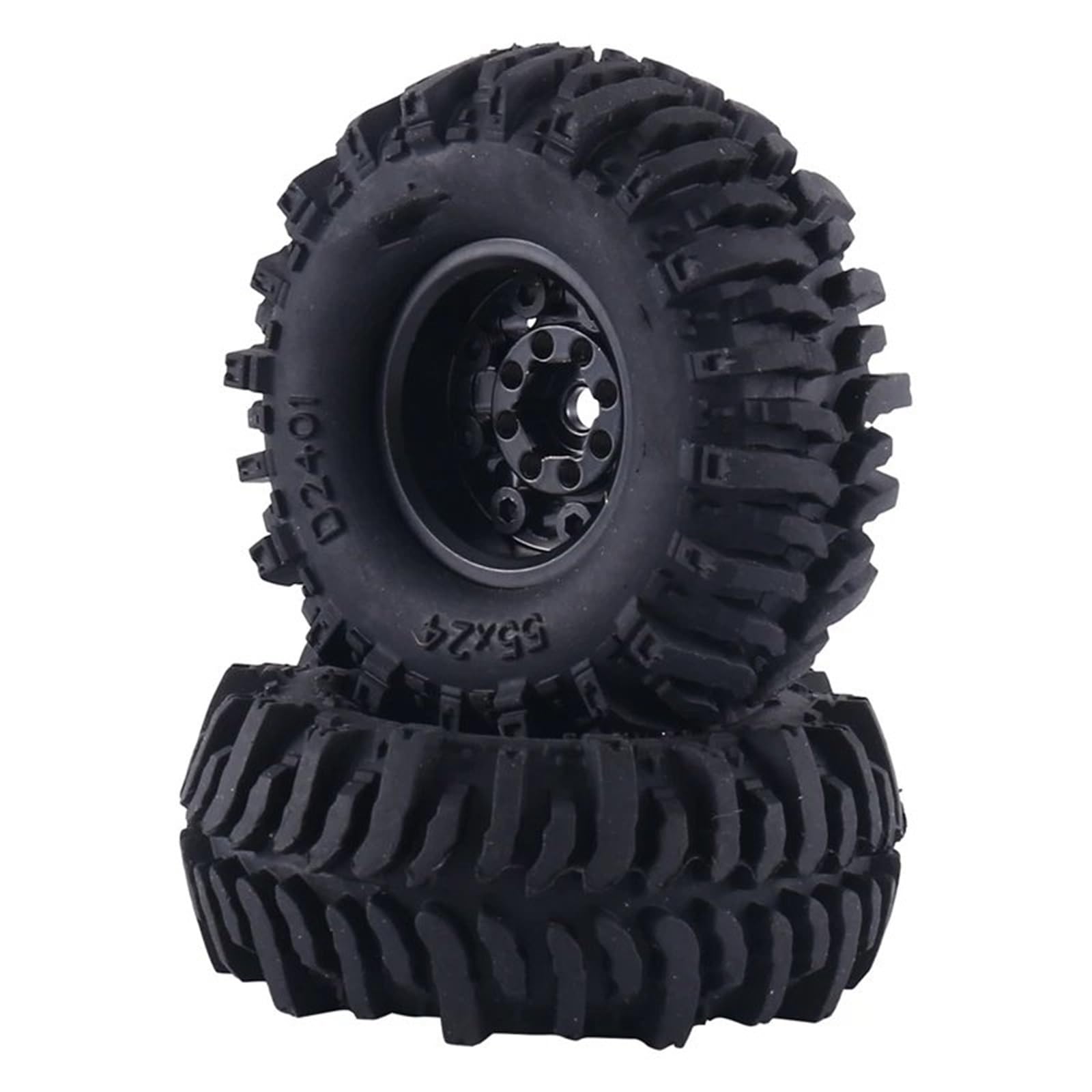 RC Pneus Jante Compatible avec Axial pour SCX24 AX24 pour FMS pour FCX24 pour TRX4M 1/18 1/24 RC Crawler Car Upgrade Parts 4 Pcs 55X22mm 1.0 Jante De Roue en Métal Pneu en Caoutchouc
