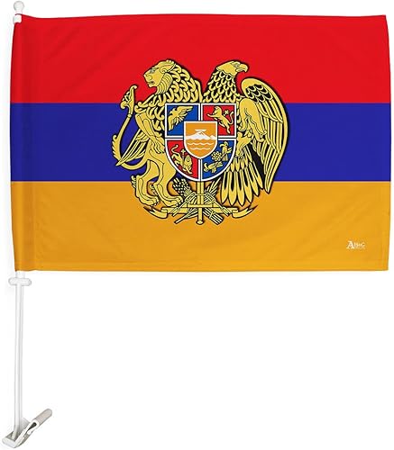Miniatura 2 de Clip para ventana de bandera de automóvil, paquete de 2 unidades, soporte para armenio, pancarta de Armenia Armenia, pequeños regalos para hombres,