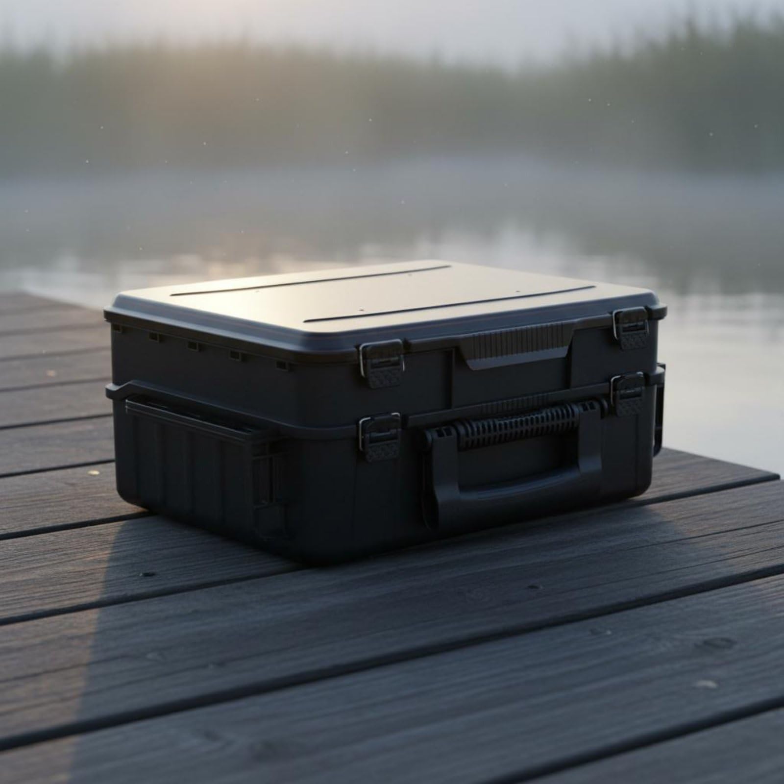 harayaa Scatola Porta Esche a Doppio Livello Scatola da Pesca Contenitore Tackle Box Organizer con Scomparti Regolabili in Plastica E Manico per Trasporto, Giallo, 43X33X19cm