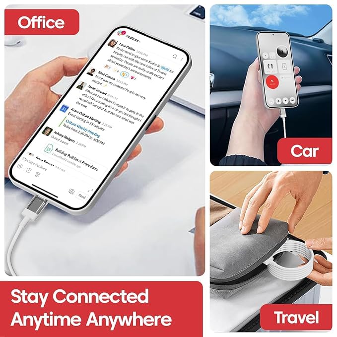 Image of Nothing Original 65W Type C to C High Speed 3.3Ft Cable for Nothing /CMF Nothing Phone 2 /2A /1 / Google /Galaxy S24 Ultra /Buds Fast Usb C Charging Support Laptop /Tablet Cord Sync Data Transfer, White