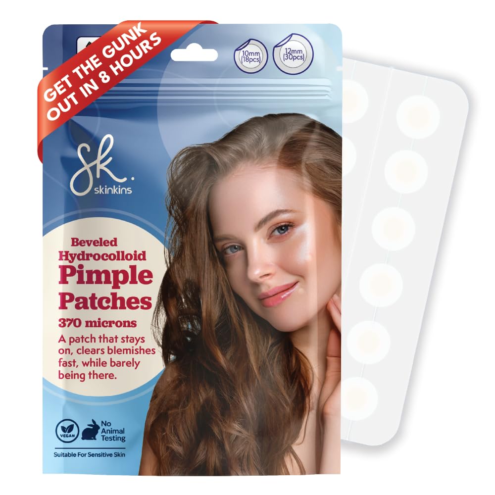 Invisible Pimple Patches for Face - Korean Hydrocolloid Acne Spot Treatment Dots Ultra-Thin 0 37mm with Centella Beveled
