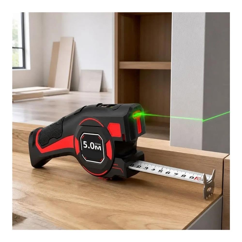 Cinta métrica láser: acero al carbono, recargable, modo dual for proyectos de bricolaje
