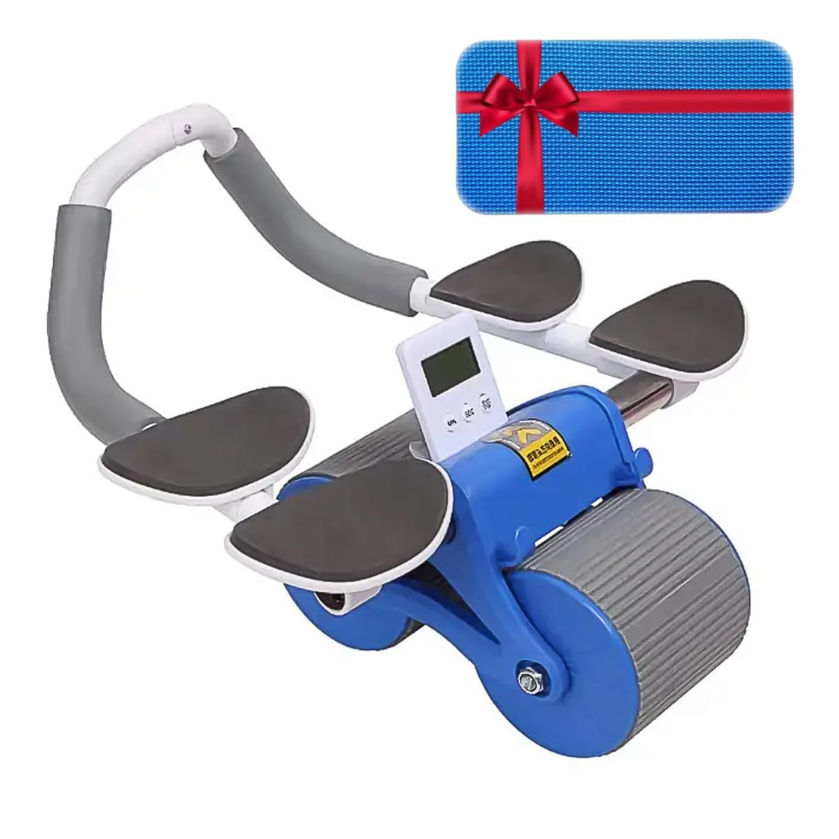 Automatic Rebound Elbow Support Abdominal Exercise Wheel, Tummy Control Abdominal Muscle Trainer, Fitness Equipment, Abdominal Roller with Knee Pad