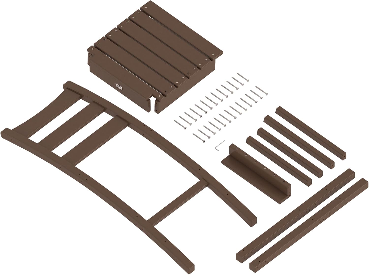 NewTechWood HDPE Plastic Outdoor Bar Chair (Teak)