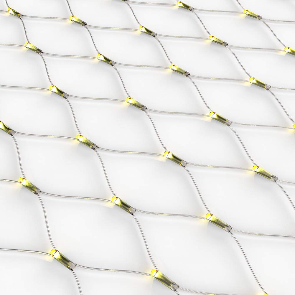 Gresonic 160 LEDs 2m x 1m Net Fairy Lights, Plug in Mesh String Decorative Light with 8 Modes Timer for Indoor Curtain Outdoor (240LED, Warm White 8 Modes)