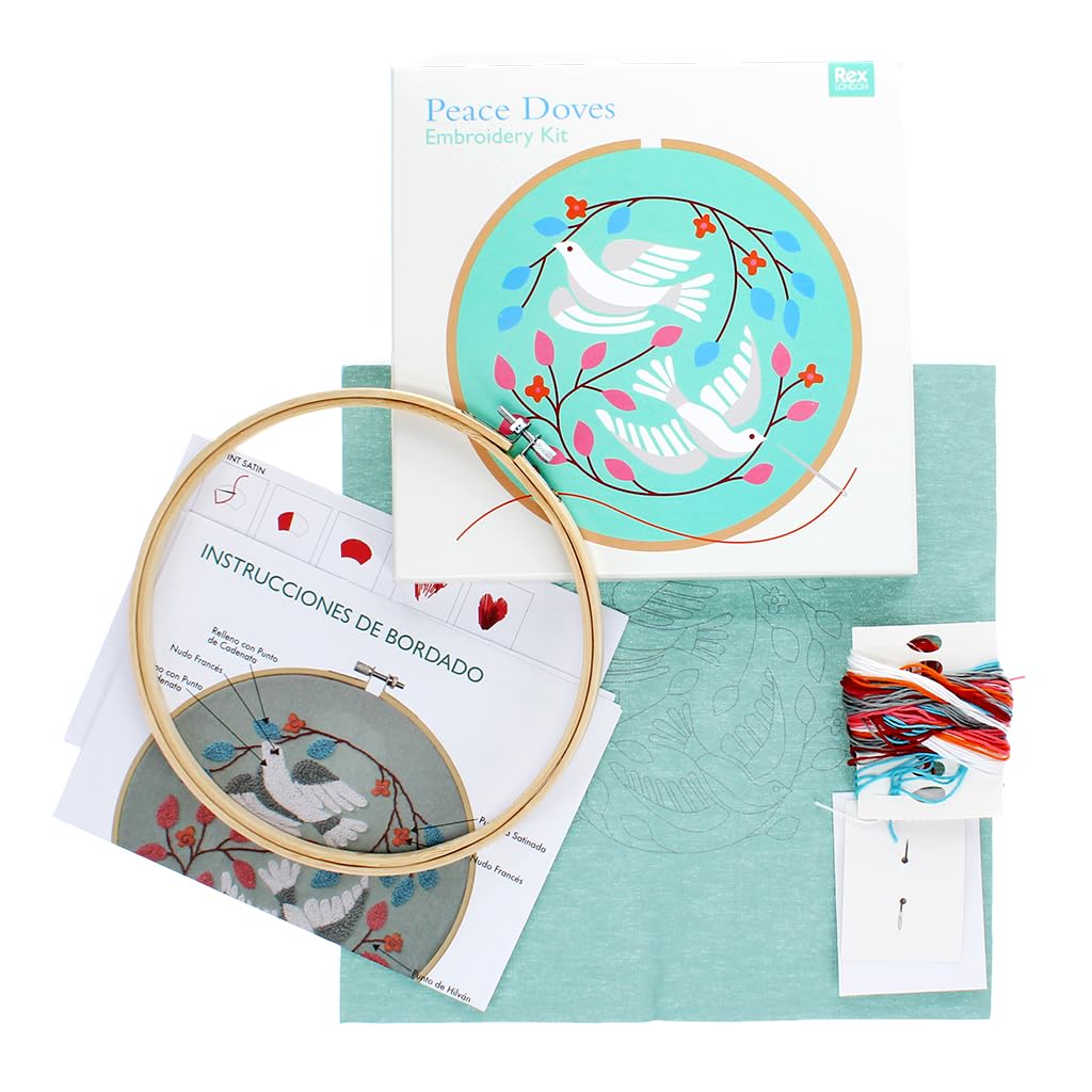 Rex London Multi Embroidery Kit - Peace Doves