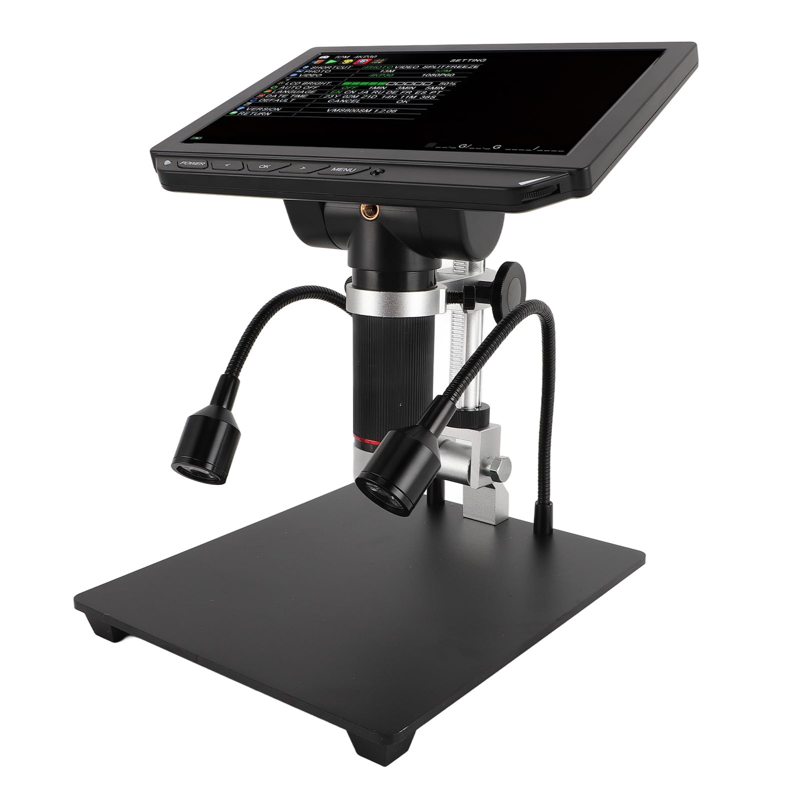 LCD-Digitalmikroskop Professionelles Tragbares 8-Zoll-Digitalmikroskop HD-Objektiv für die Inspektion von Elektronik-Leiterplatten und die Betrachtung von Textilien