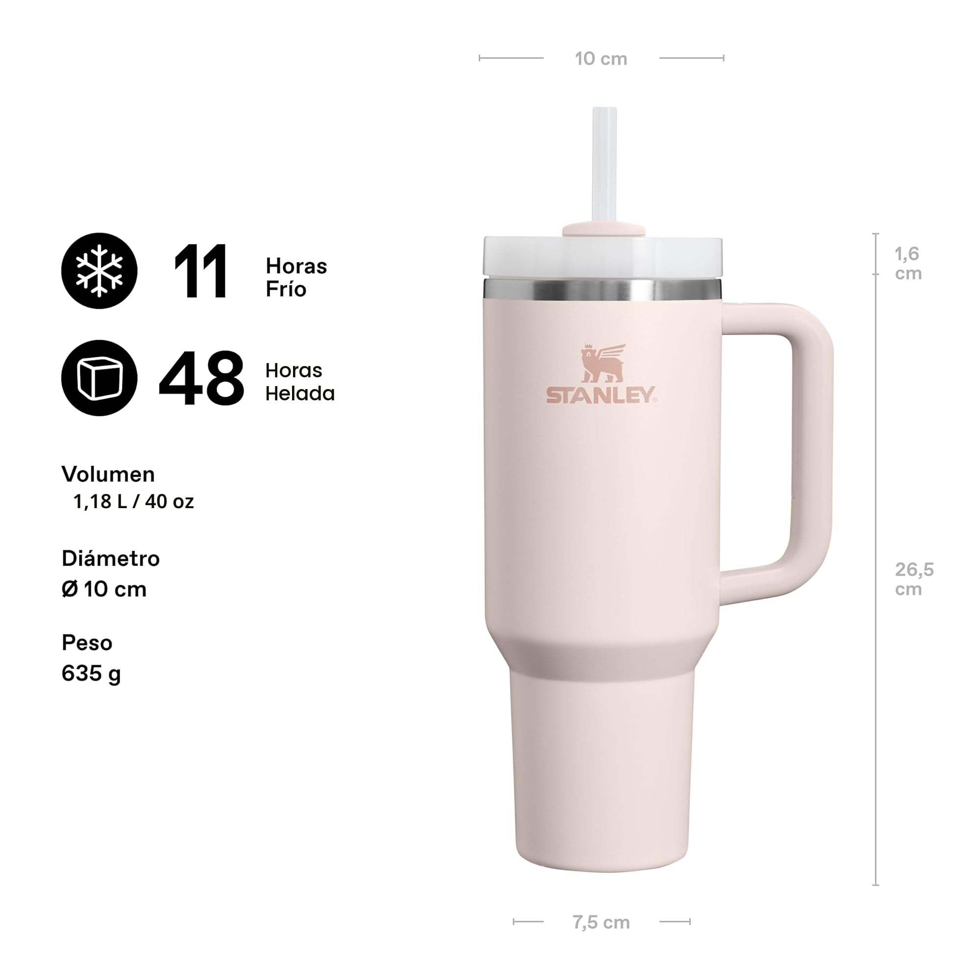 Stanley 1913 Quencher H2.0 FlowState Tumbler 1.2L - Rose Quartz