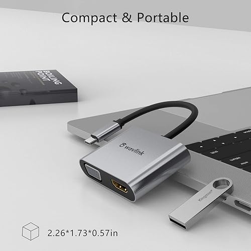Miniatura 6 de WAVLINK Adaptador USB C a HDMI VGA, 4K HDMI y 2K VGA, compatible con Thunderbolt 3, compatible con Mac OS, iPad OS, Windows, Android, Linux