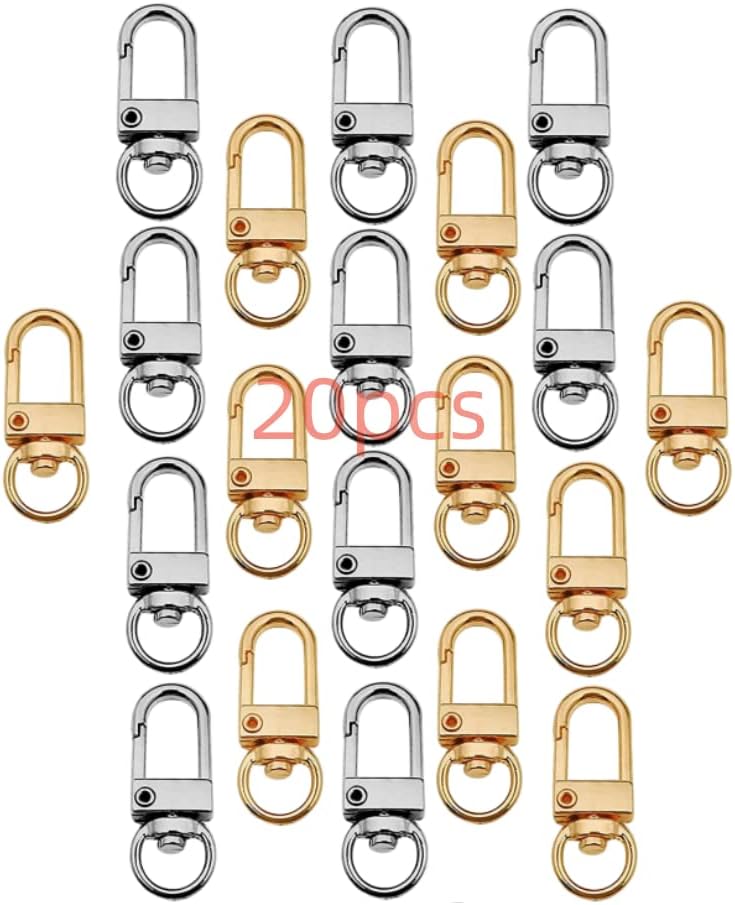 40 Pieces Metal Swivel Clasps Lobster Claw Clasps Swivel LanyardsTrigger Snap Hooks Strap for Keychain, Key Rings,DIY Jewelry Making Bracelet Necklace Findings(2 Colors) - Image 3