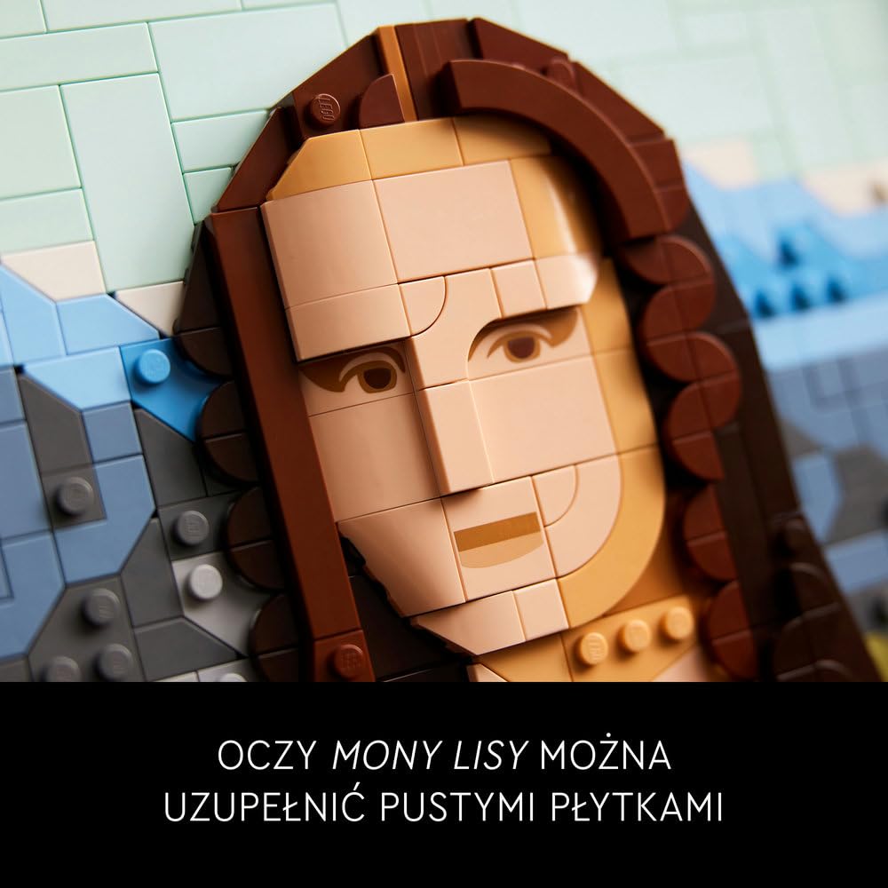 LEGO Art Mona Lisa 31213 | Obraz z klocków, zestaw konstrukcyjny dla dorosłych, prezent dla fana sztuki, dla kobiet i mężczyzn, 1503 elementy