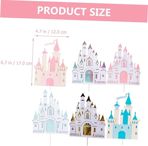 Miniatura 3 de BESTOYARD 6 piezas de inserción de pastel de castillo, suministros de fiesta de cumpleaños, decoración de cumpleaños, decoración de boda, tazas de