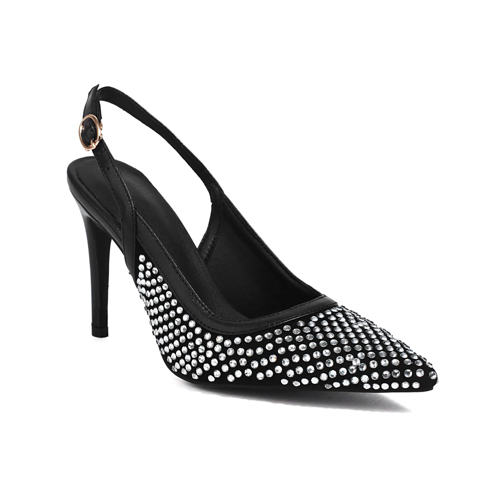 Décolleté Slingback con Strass, Tacchi a Spillo a Punta