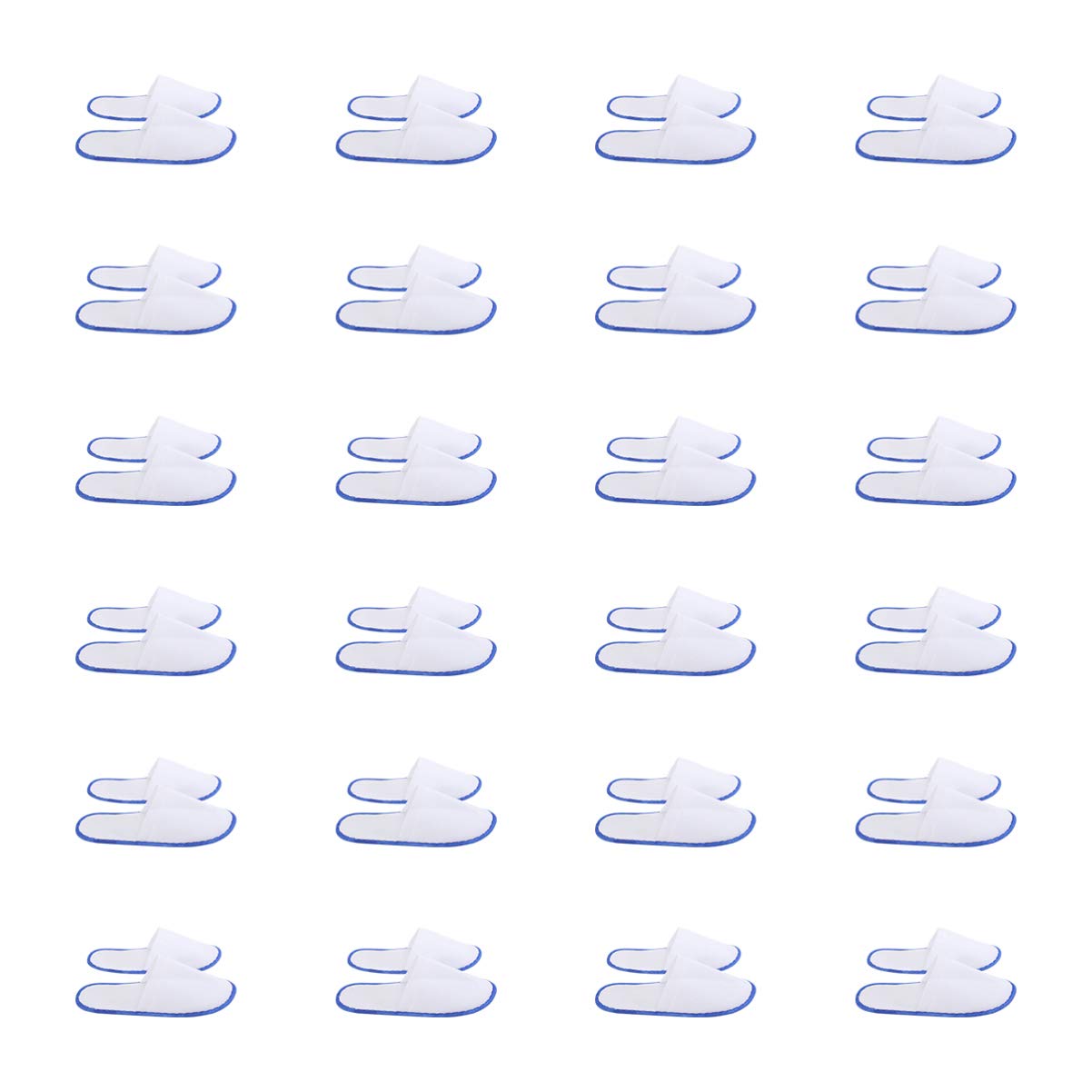 EXCEARTSlipper 24 Pairs Linen Slippers Non- Open Toe Slippers Pedicure Slippers Guest Slippers s for Home Disposable Travel Slippers Spa Portable Men and Women Leisure Shoes Spa Slippers, Blue, 28x10cm