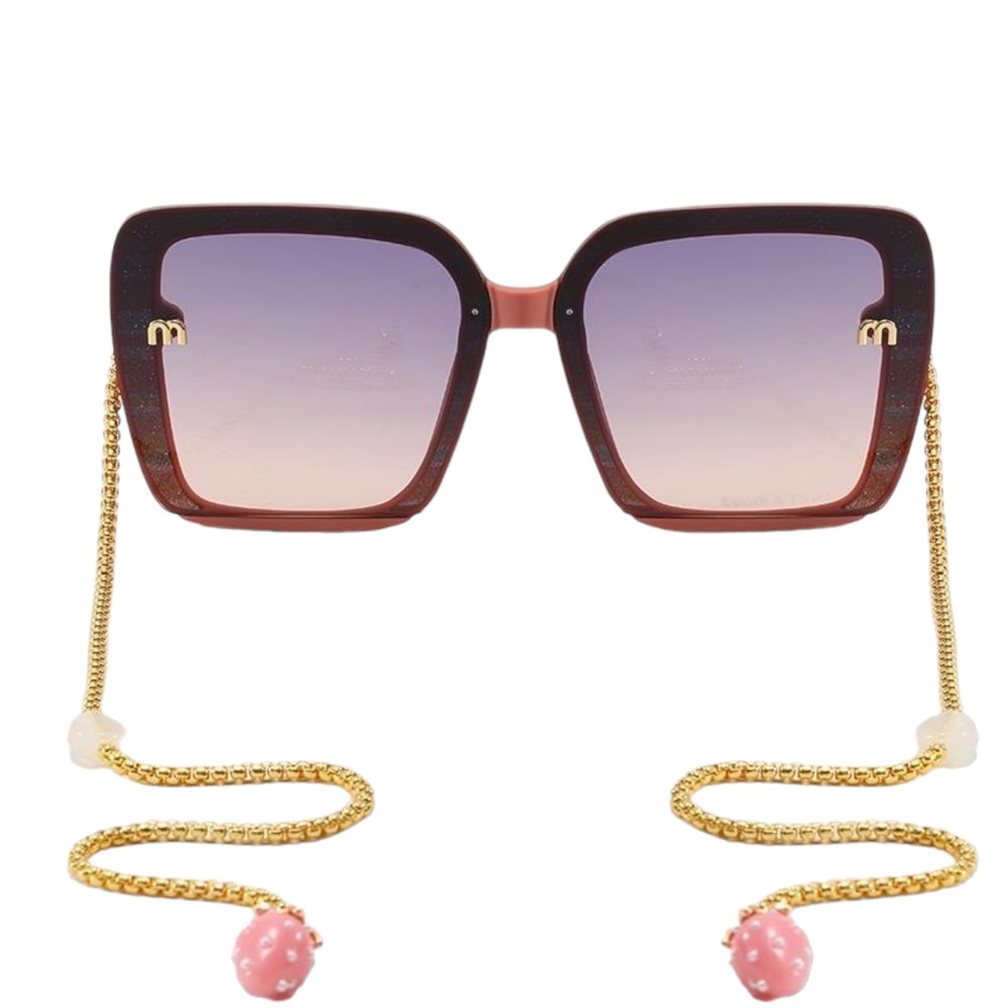 Loom&Pearl Armless Chain Festival Sunglasses with Non-Slip Holds on Ears