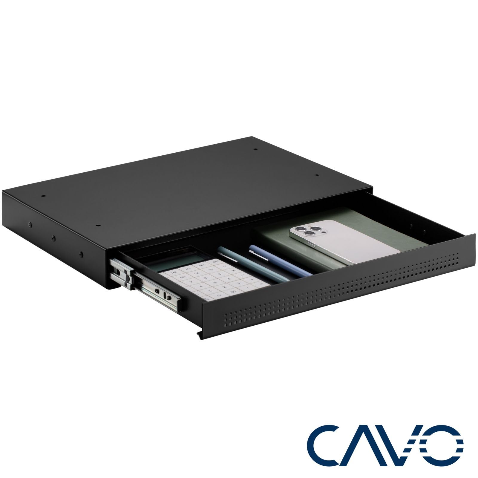 CAVO Cajón portadocumentos de acero 410 x 272 mm negro, Cajón bajo escritorio