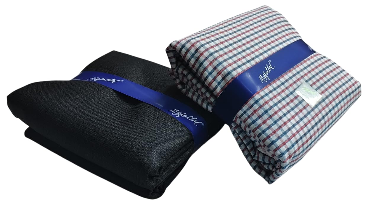Gift Pack Pant and Trouser Set | Unstitched Fabric Combo | Cotton Blend Material | Shirt and Pant Stitching Fabric | Formal Clothing Fabric Set | Pack of 1 Pant 1.20 M Shirt 2.25 M-image-41