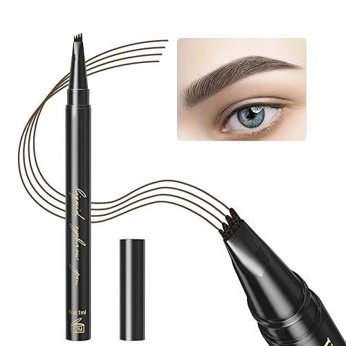 GL-Turelifes Lápiz de cejas Microblading, lápiz líquido para cejas micro 4 puntas, lápiz de cejas de larga duración, resistente al agua y a las