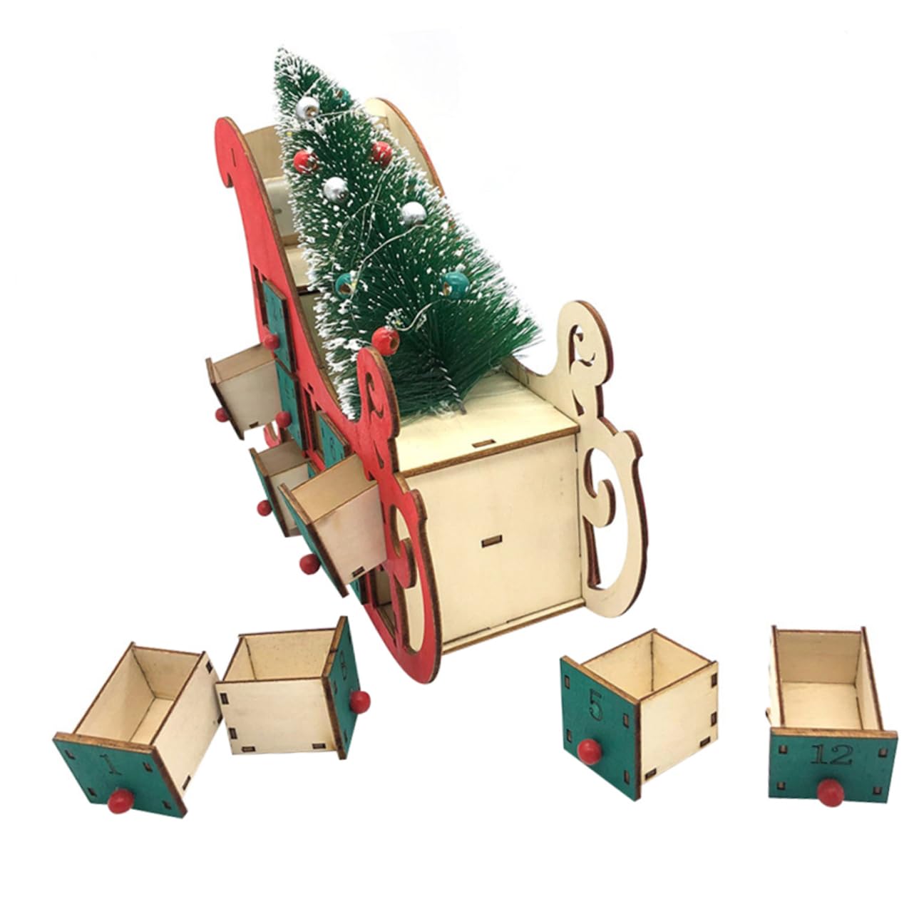 TOPBATHY Calendrier de Bois Décoration de Noël pour Maison et Bureau Ornement Festif