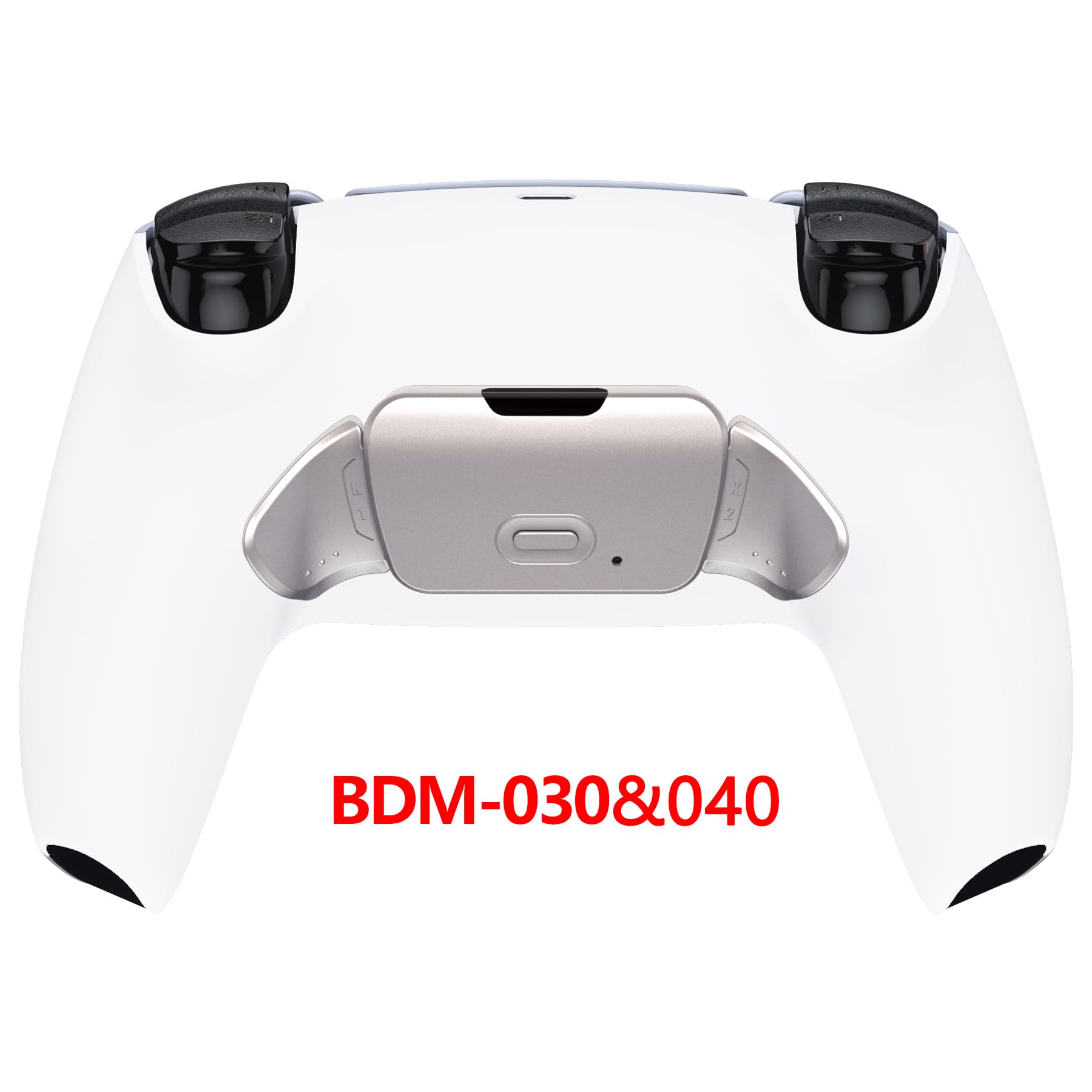 eXtremeRate RISE Remap Kit Programmabile per ps5 Controller BDM-030/040/050,Palette in Metallo Tasti Pulsanti Aggiuntivi Back Button Cover Posteriore per ps5 Joystick-Bianco