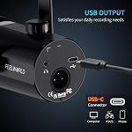 FEELWORLD PM1 XLR USB Dynamic Microphone with Boom Arm Stand for Podcast Recording PC Computer Gaming Live Streaming Vocal Voice-Over, Studio Metal Mic, RGB Light, Mute Button, Headphones Jack