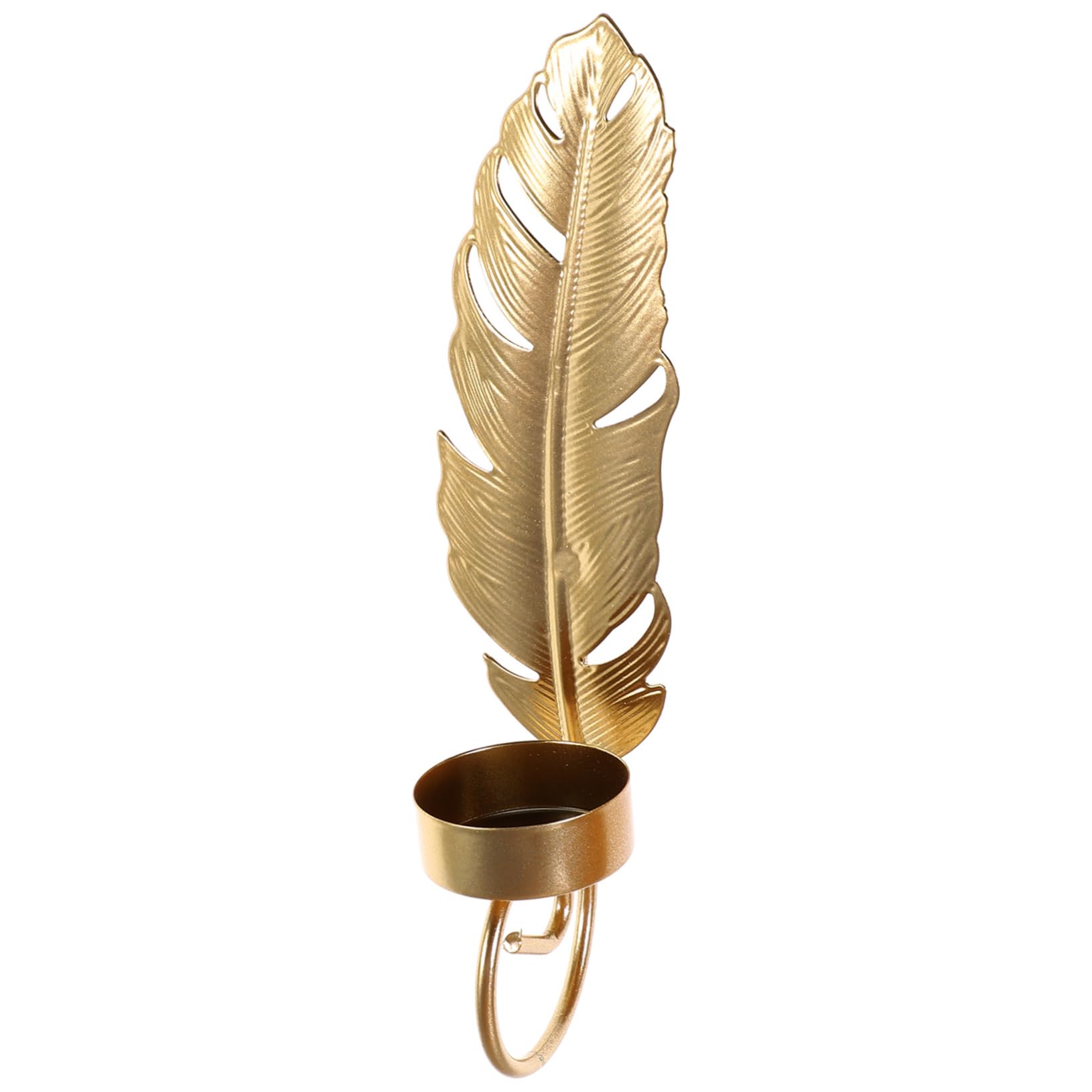 VINTORKY Metal Wall Leaf Candle Holder Unique Leaf Design Wall Mounted Stand for Home Decor Elegant Candle Sconce for Living Bedroom Dining Decorative Prop