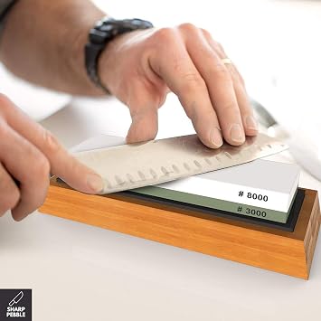 Sharp Pebble Two Side 3000/8000 Grit Knife Sharpening Stone and Woodworking Dual Grit Sharpening Stones Grit 400 & 1000